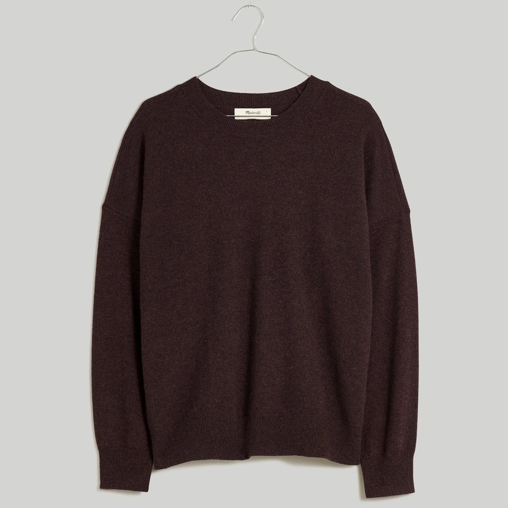 Madewell (Re)sponsible Cashmere Oversized Crewneck Sweater in Heather Stout